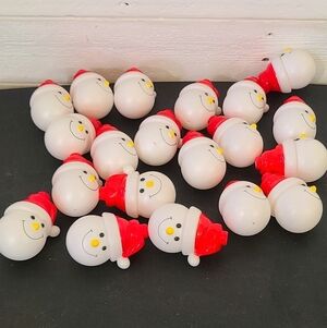 20 Plastic BLOW MOLD Snowman Christmas Light 3" covers